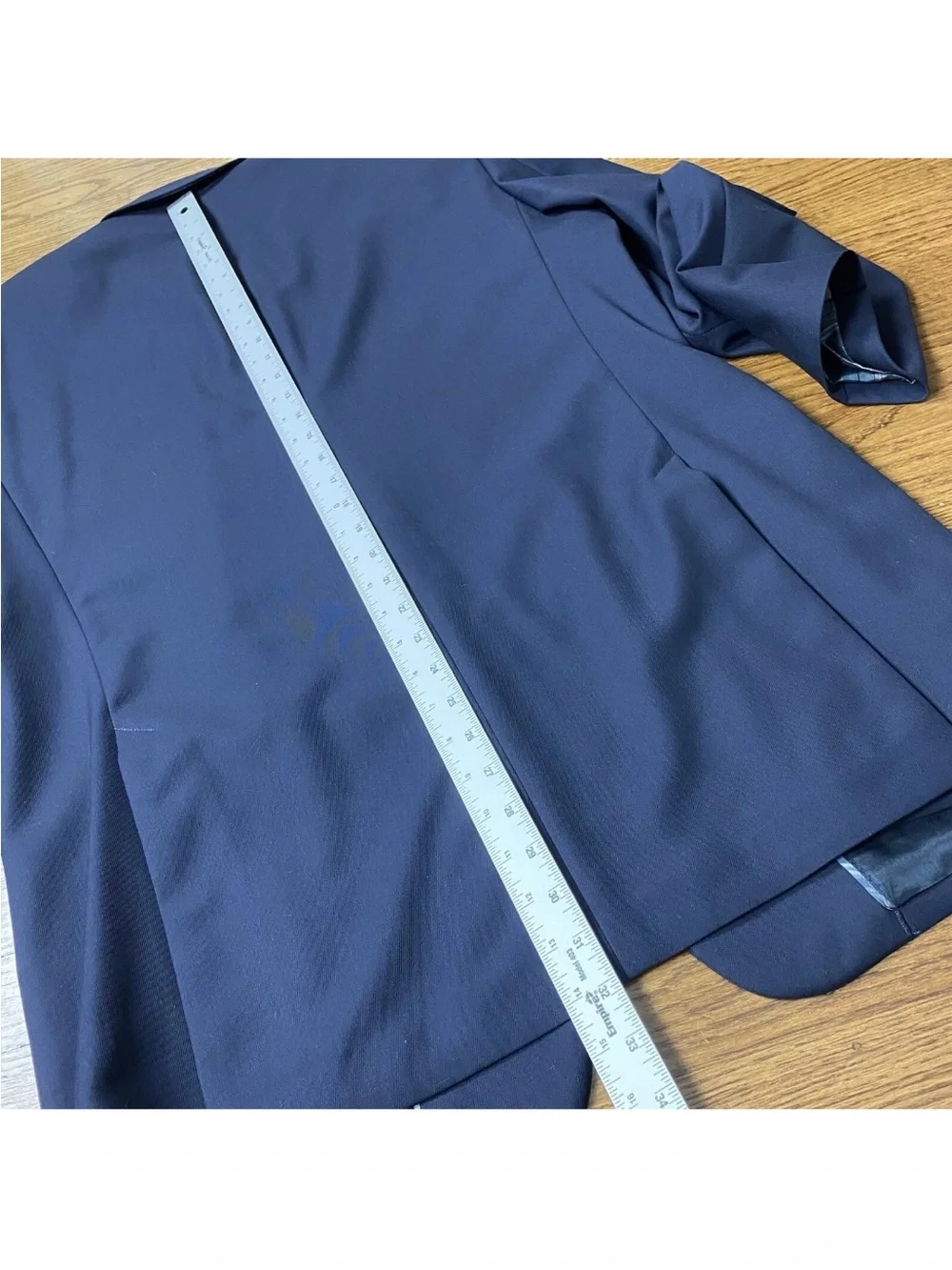John Varvatos Explorer Travel Blazer Men 42L Single Needle Wool Navy Blue Twill